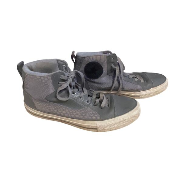 Converse Mens 9 womens 10.5 Grey lizard print High tops - Picture 4 of 6